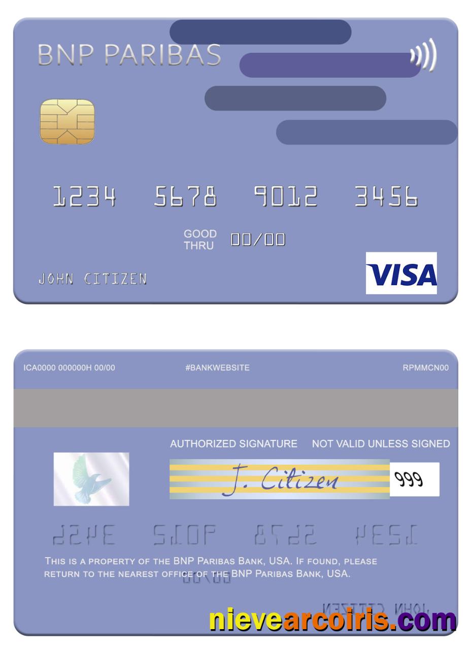 USA BNP Paribas Bank visa card